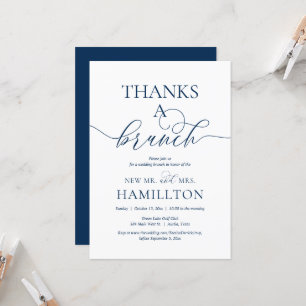Invitación Salida post boda, gracias a un brunch, azul marino