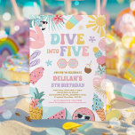 Invitación Salir a la playa tropical 5 Fiesta de cumpleaños<br><div class="desc">Sumergirse en cinco playas tropicales 5ª invitación a la fiesta de cumpleaños</div>