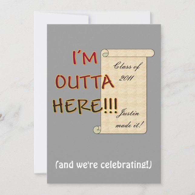 Invitación Salir Aquí Graduado (Anverso)