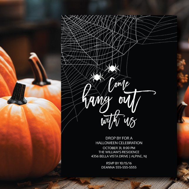 Invitación Salir con nosotros en la fiesta Spider Halloween (Subido por el creador)