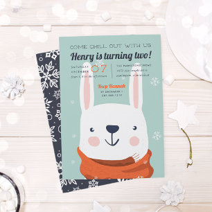 Invitación Salir   Fiesta de cumpleaños de Conejo de Invierno