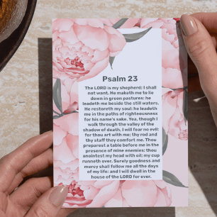 Invitación Salmo 23 Celebración de la vida de peonías rosadas