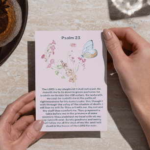 Invitación Salmo 23 Floral rosa mariposa Celebración de la Vi