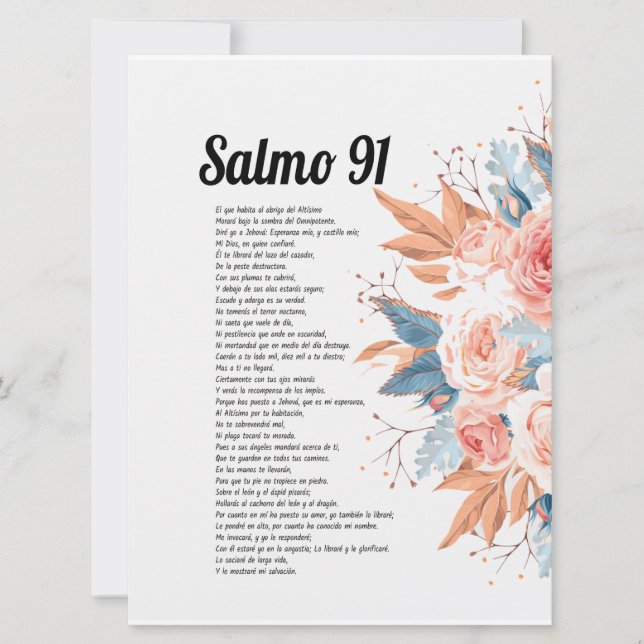 Invitación salmo 91 (Anverso)