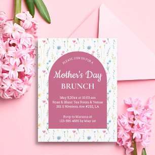Invitación salmuera de Día de la Madre de arco rosa floral