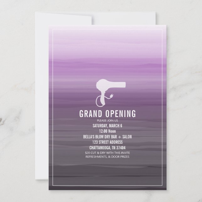 Invitación Salon Abierto Ombre Púrpura (Anverso)