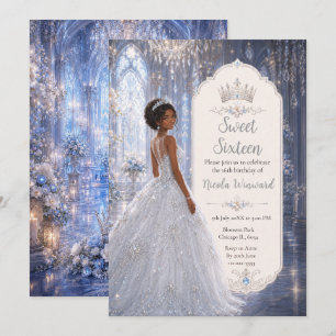 Invitación Salón Azul bajo la Luz de la Luna Sweet Sixteen