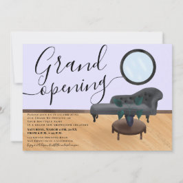 Invitación salón de belleza de ilustracion púrpura gran apert