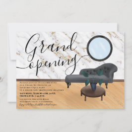 Invitación Salón de belleza moderno de mármol dorado gran ina
