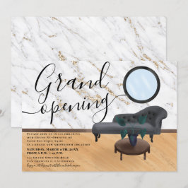 Invitación Salón de belleza moderno de mármol dorado gran ina