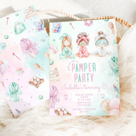 Invitación Salón de chicas fiestas de Pamper fiesta de cumple