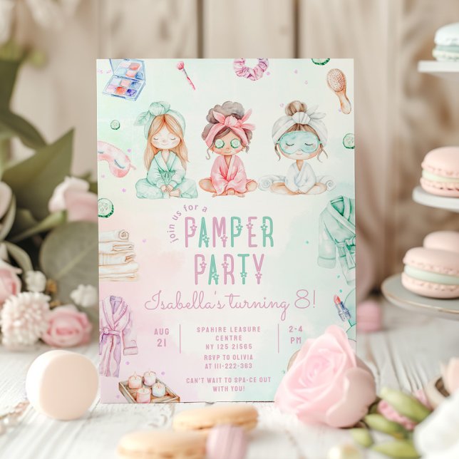 Invitación Salón de chicas fiestas de Pamper fiesta de cumple (Subido por el creador)