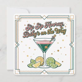 Invitación Salón de Cócteles Sip Sip Hooray | Baby Shower