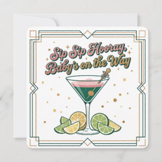 Invitación Salón de Cócteles Sip Sip Hooray | Baby Shower