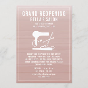 Invitación Salón del cabello reabriendo ómbre rosa Rubor