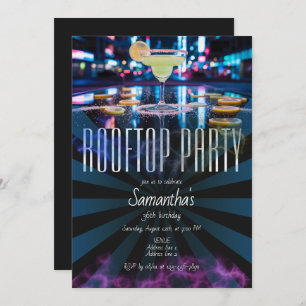 Invitación Salón en la azotea Sky Bar Vida nocturna Afuera Cu