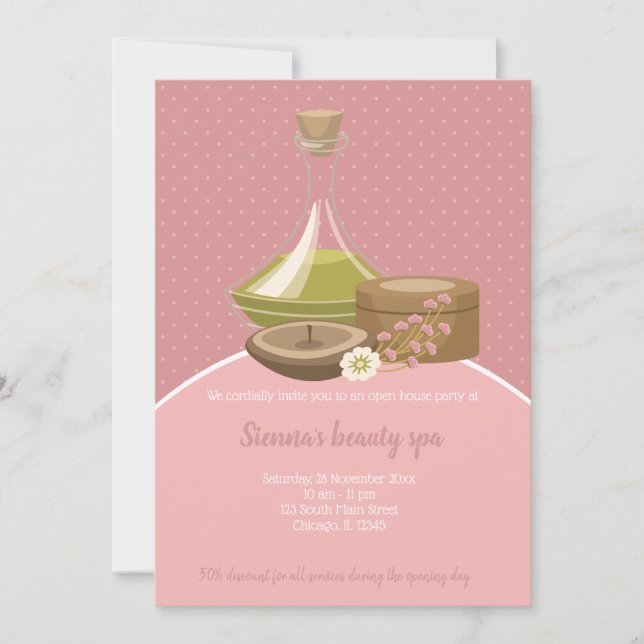 Invitación Salón Spa de belleza (Anverso)