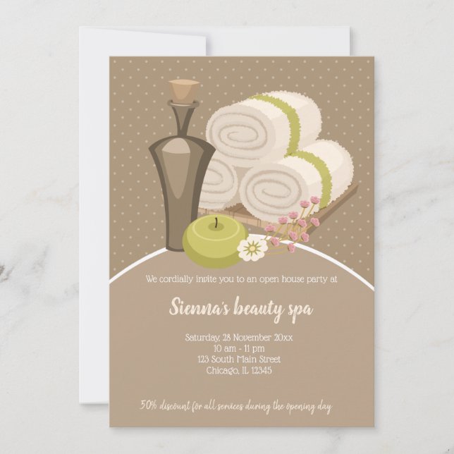 Invitación Salón Spa de belleza (Anverso)