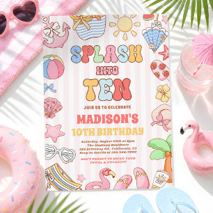 Invitación Salpica en Diez Fiesta de Cumpleaños de Playa Trop