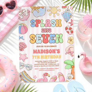 Invitación Salpica en Siete Cumpleaños de Playa Tropical 7