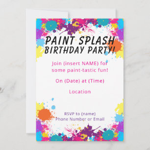 Invitación Salpicadura de pintura