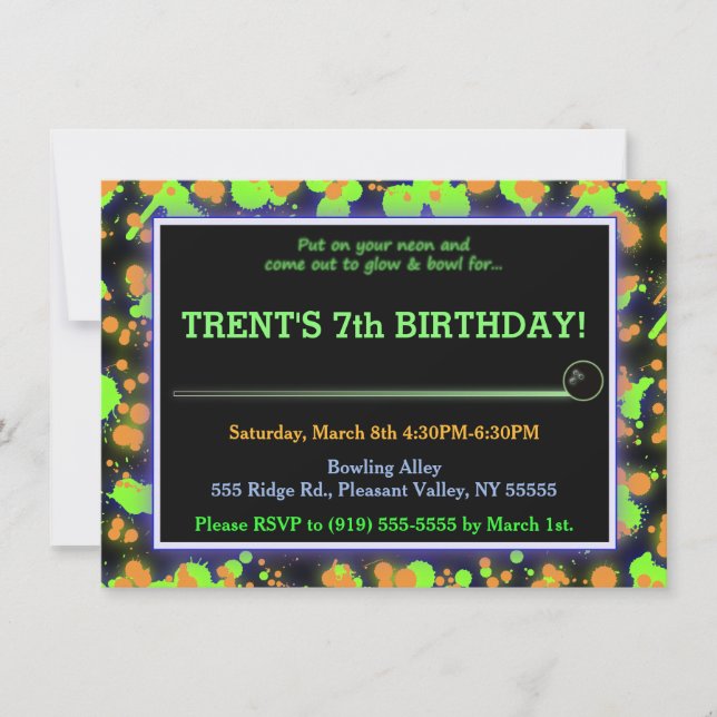 Invitación Salpicadura del cuenco del resplandor (Anverso)