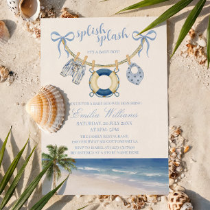 Invitación Salpicaduras Bebé Niño Fiesta de Bebé en la Playa