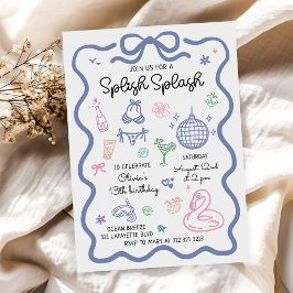 Invitación Salpicar Salpicar Cumpleaños Divertido de Verano D