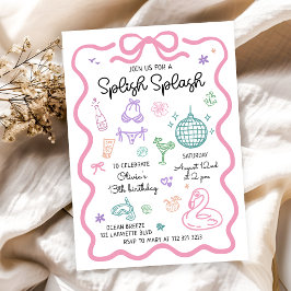 Invitación Salpicar Salpicar Cumpleaños Divertido de Verano D