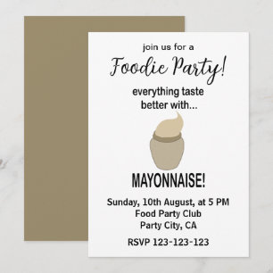 Invitación Salsa de Mayonesa Comida Divertida Mayonesa