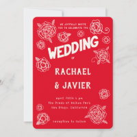Salsa Rose wedding invitation