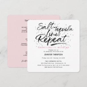 Invitación Salt Tequila Lime Repetir la Bachelorette Party