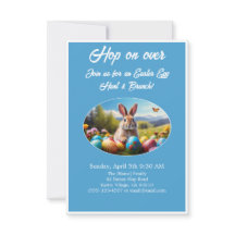 Salta la Caza de Huevos Brunch Easter Rabbit azul 