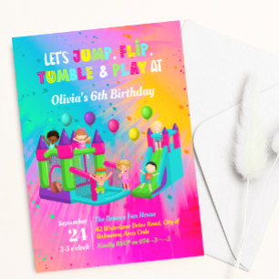 Invitación Saltar de casa saltar a los niños de trampolín Cum