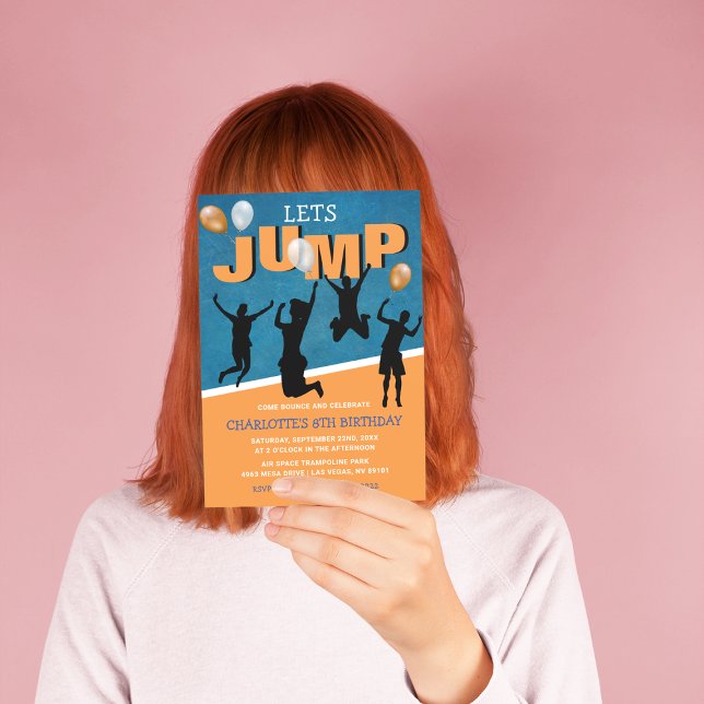 Invitación Saltar | Fiesta de cumpleaños de Trampoline para N (Subido por el creador)