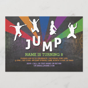 Invitación Salte a la fiesta de cumpleaños del trampolín que