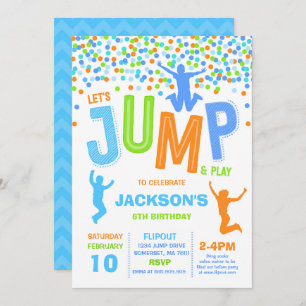 Invitación Salte el fiesta del trampolín del salto de la
