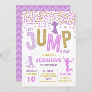 Invitación Salte el fiesta del trampolín del salto de la