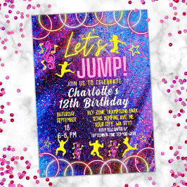 Invitación Saltemos a Bonza Neon Trampoline Park Cumpleaños