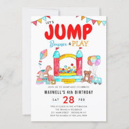 Invitación Saltemos a la casa de la Trampoline Park Cumpleaño