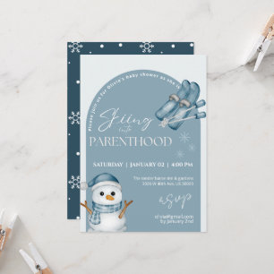 Invitación Salto a la ducha de bebé para padres