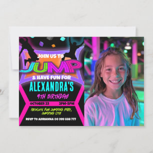 Invitación Salto Cumpleaños Bonza Casa Trampoline Park Foto