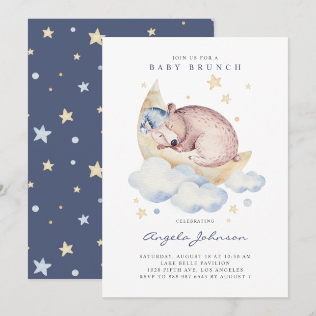 Invitación Salto de agua para bebé bebe brunch (Anverso / Reverso)