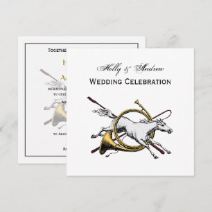 Invitación Salto de caballo ecuestre elegante a través del co