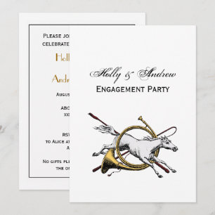 Invitación Salto de caballo ecuestre elegante a través del co