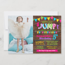 Invitación Salto de cumpleaños trampolín casa de rebote fiest