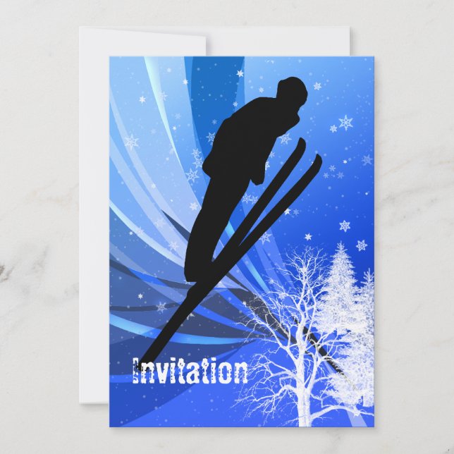 Invitación Salto de esquí en Nieve (Anverso)