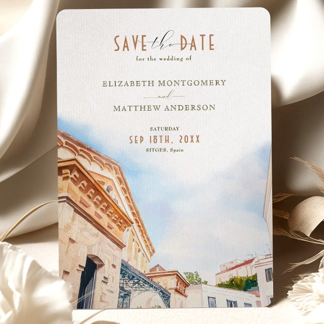 Invitación Salto de fecha de la boda de destino de Sitges Esp (Subido por el creador)