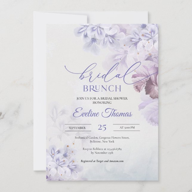 Invitación Salto de novia con polvorientos lilacos morados (Anverso)