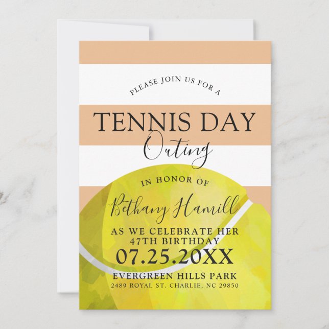 Invitación Salto del Día del Tenis | Tan Invite al tema del t (Anverso)
